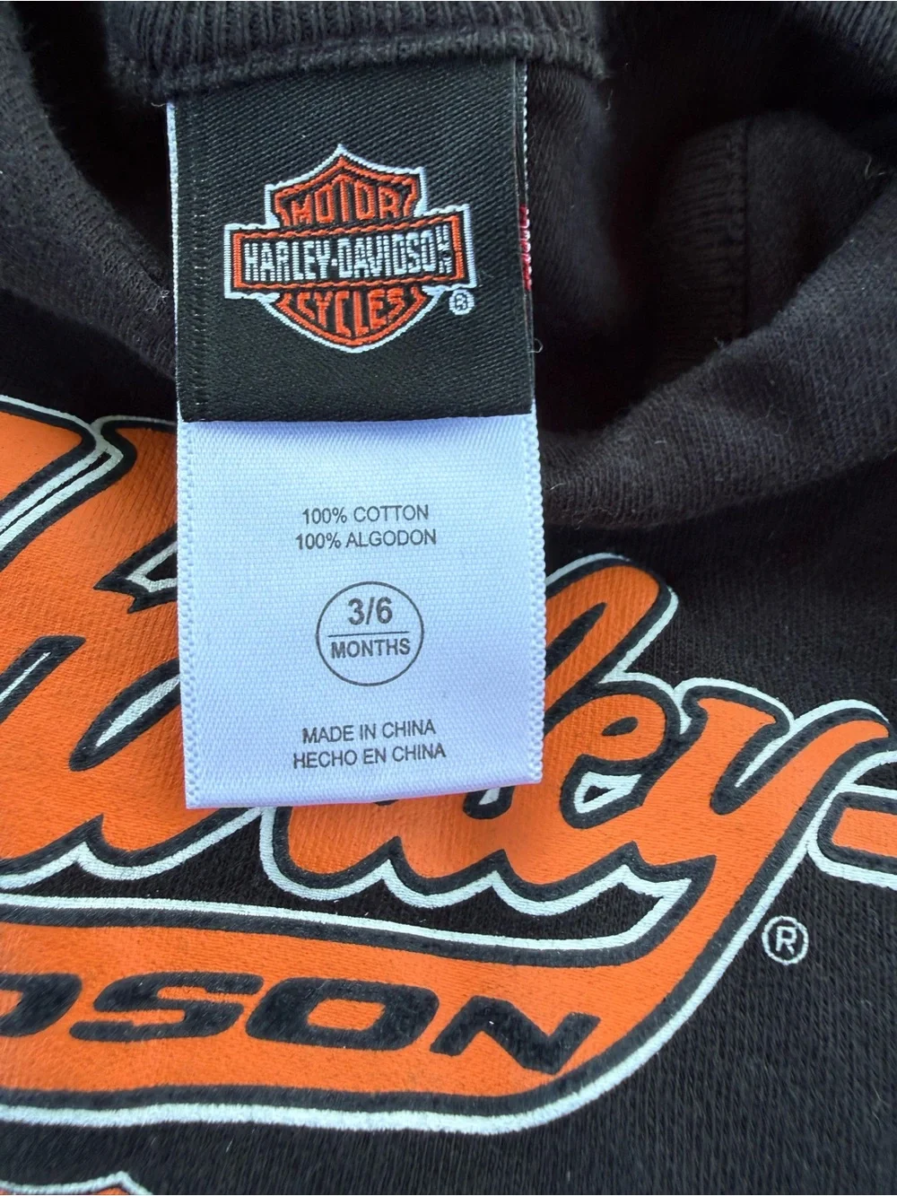 Harley-Davidson Black and Orange Infant Bodysuit
